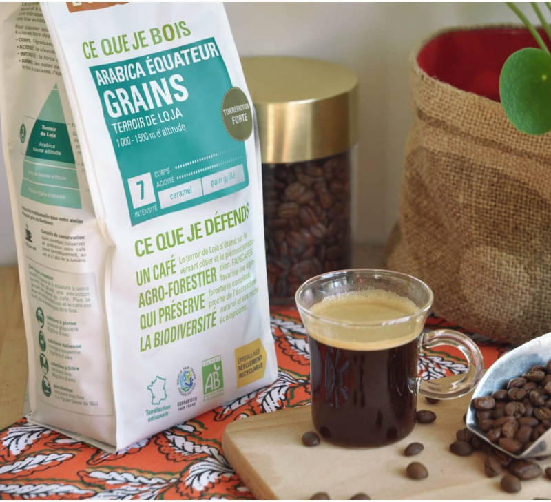 café équateur bio équitable grain tasse