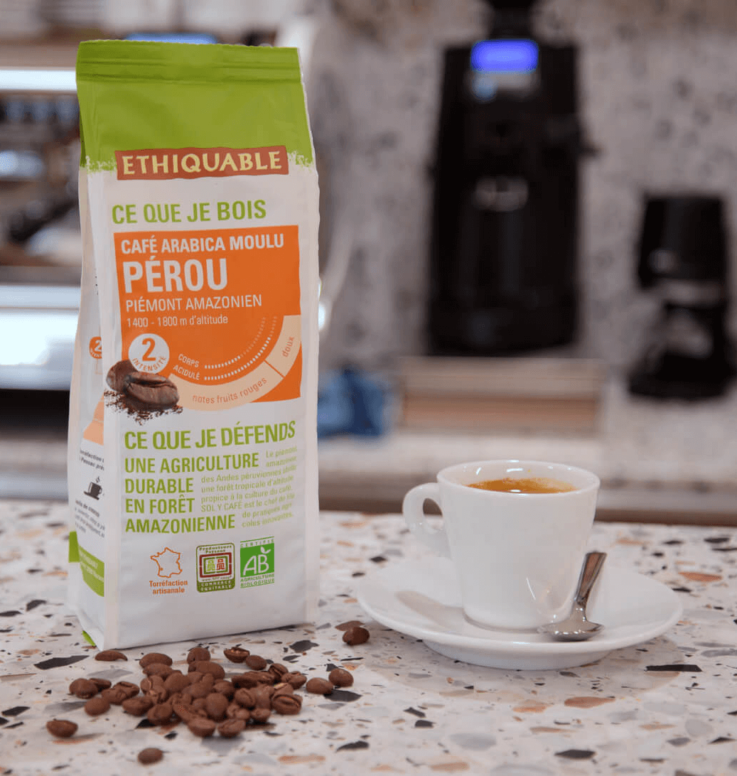 café arabica moulu pérou equitable bio ethiquable