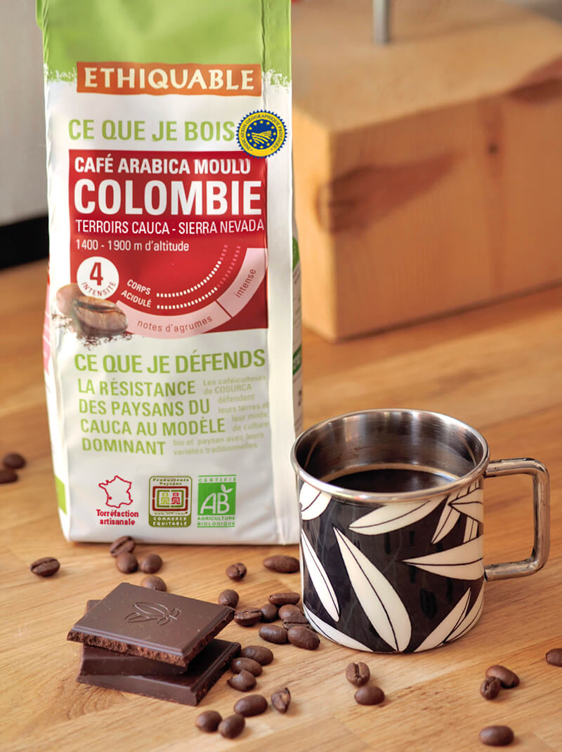 café colombie moulu ethiquable bio équitable