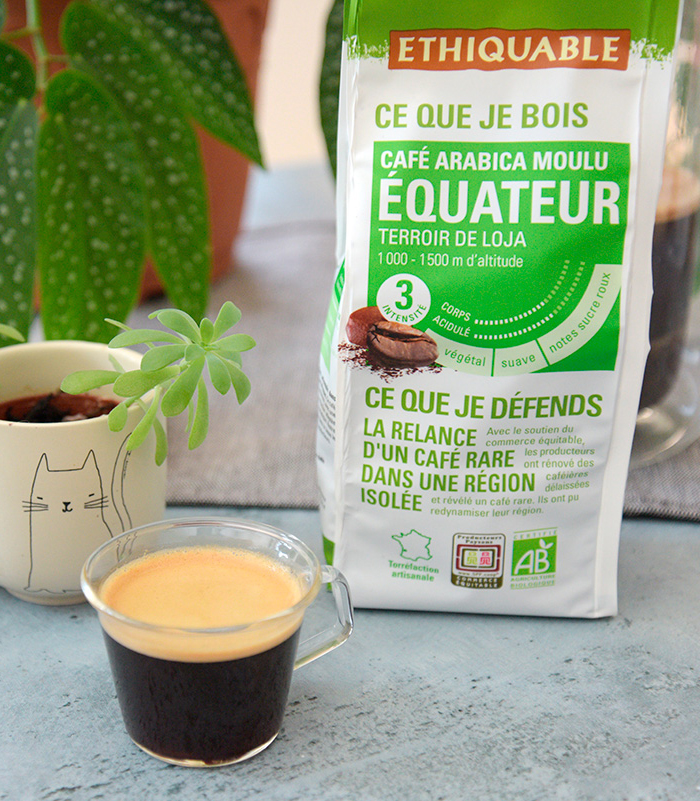 café arabica équateur moulu 250g ethiquable bio équitable