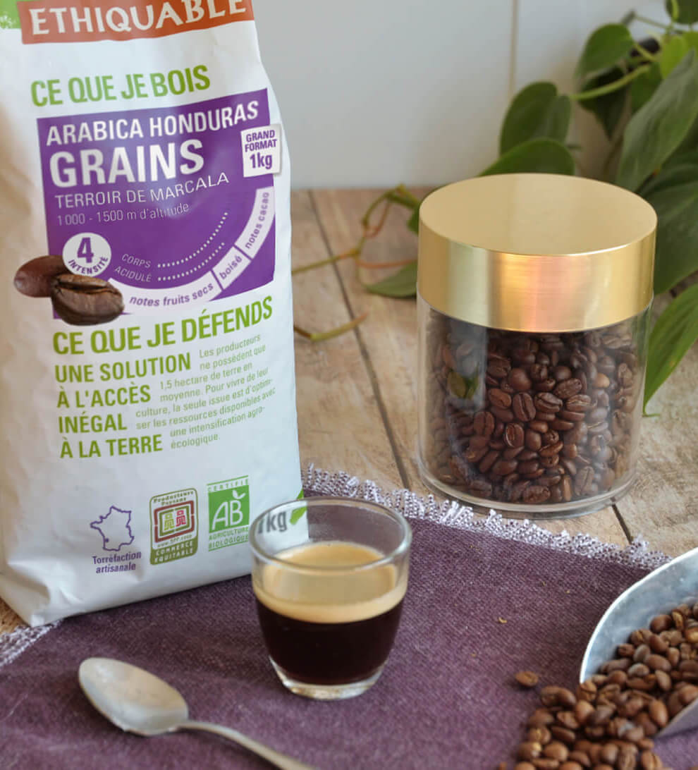 café honduras grain 1 kg ethiquable equitable bio