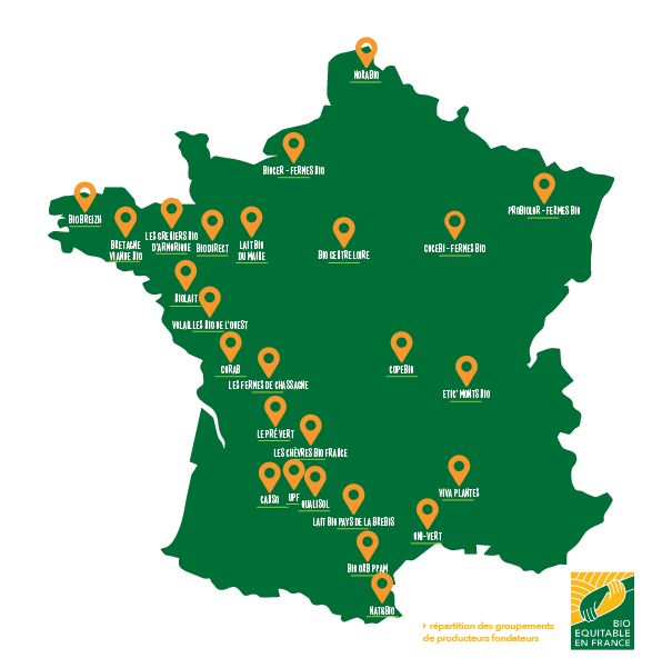 carte producteurs bio equitable en france