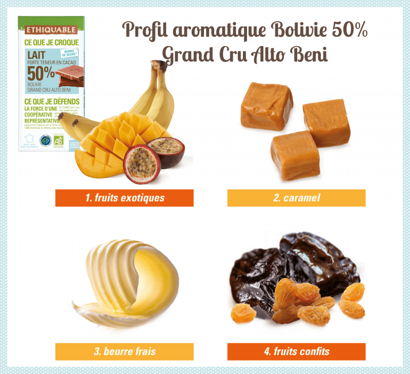 profil aromatique ethiquable chocolat lait 50% de cacao bolivie equitable bio