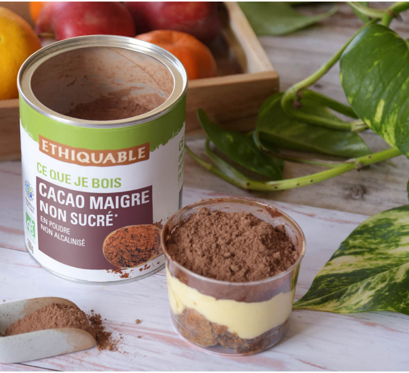 poudre cacao maigre bio équitable ethiquable