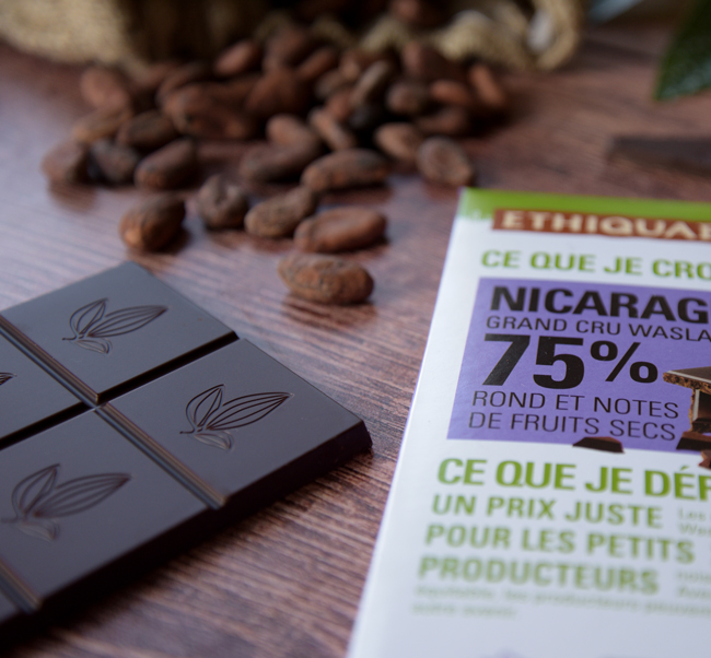 chocolat noir 75% Nicaragua bio equitable ethiquable