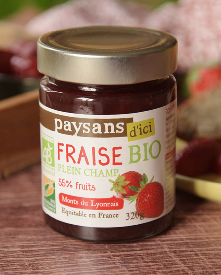 confiture paysans d'ici fraise bio equitable 