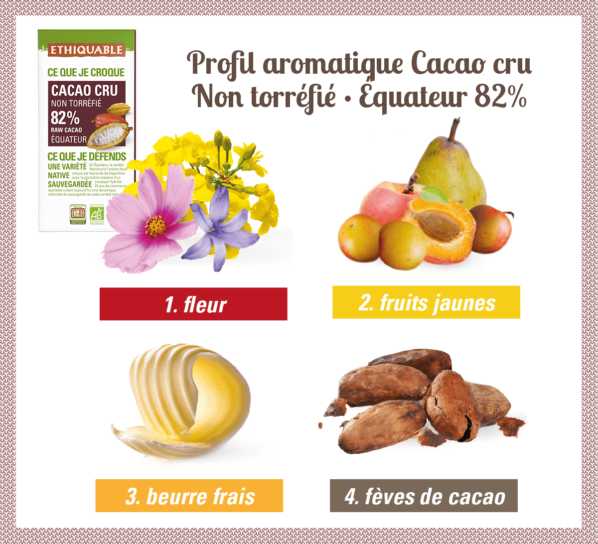 profil aromatique cacao cur 82% équateur