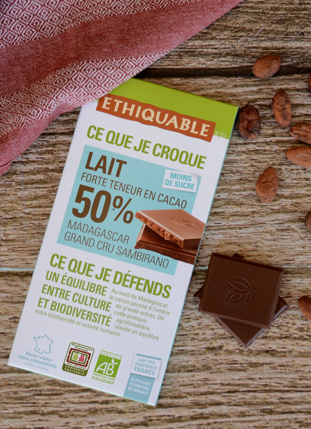 chocolat lait madagascar 50% bio equitable ethiquable