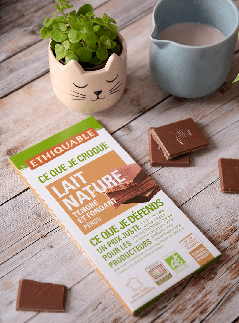 chocolat lait nature ethiquable 