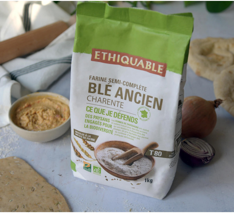 farine semi complete ble ancien T80 charente equitable bio ethiqable