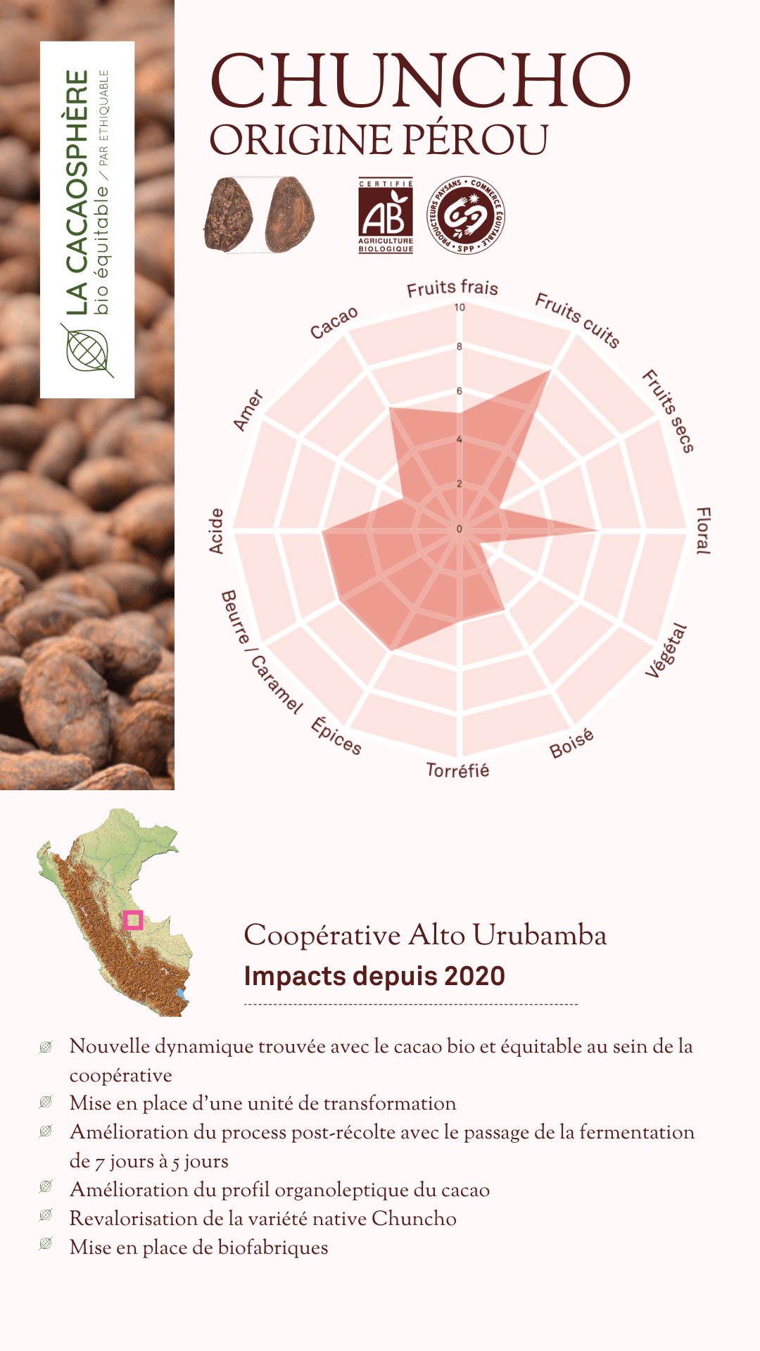 Fève Chuncho origine Pérou La cacaosphère bio équitable