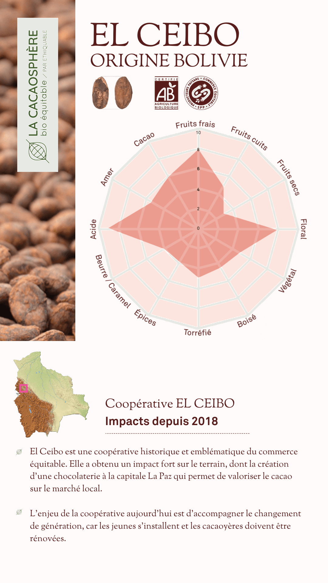 Fève El Ceibo origine Bolivie La cacaosphère bio équitable