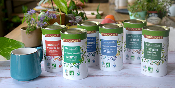 Gamme thé feuilles entières équitable et bio