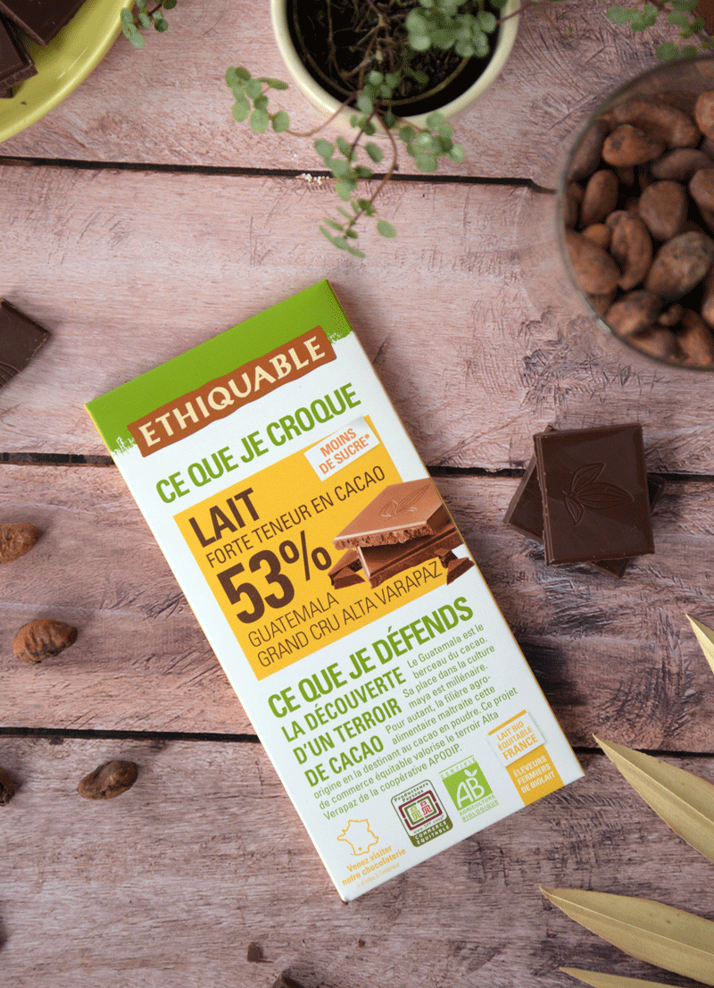 Ethiquable chocolat au lait 53% de cacao