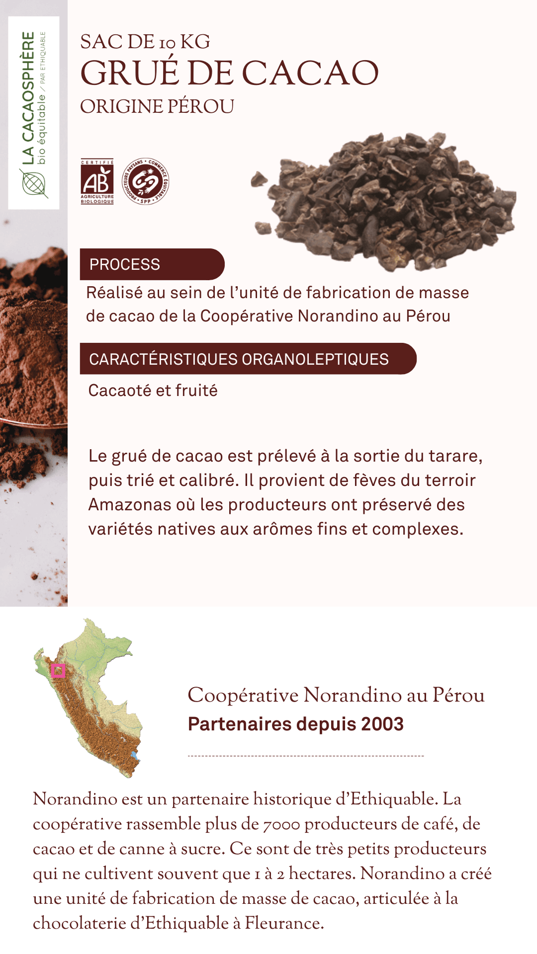 Grué de cacao La cacaosphère bio équitable