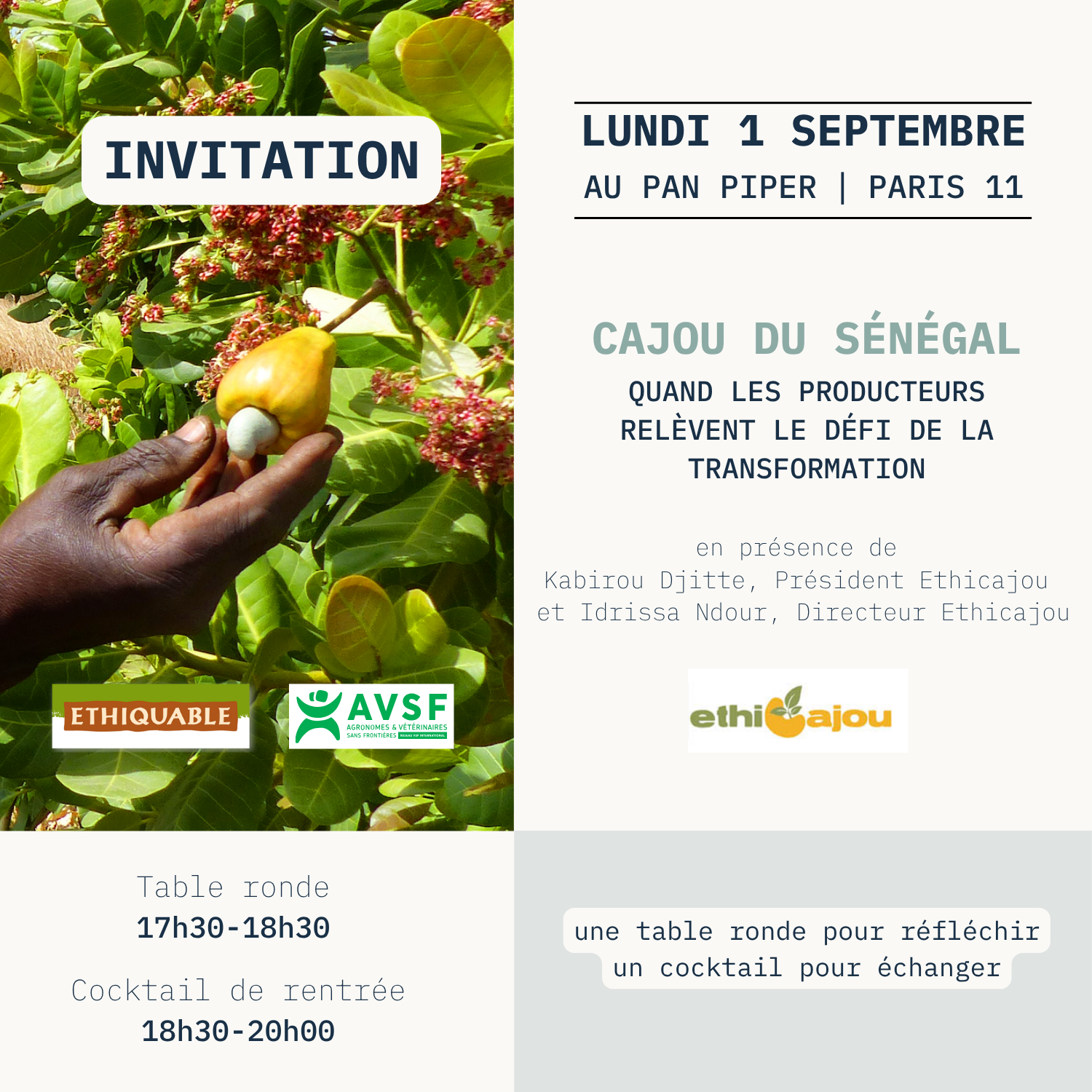 invitation Ethiquable AVSF Cajou
