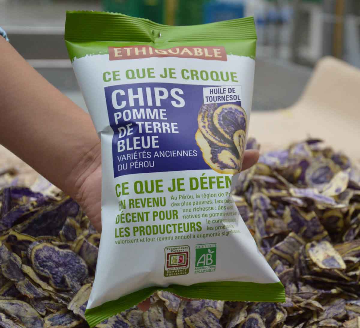 chips de pomme de terre bleue équitable bio ethiquable