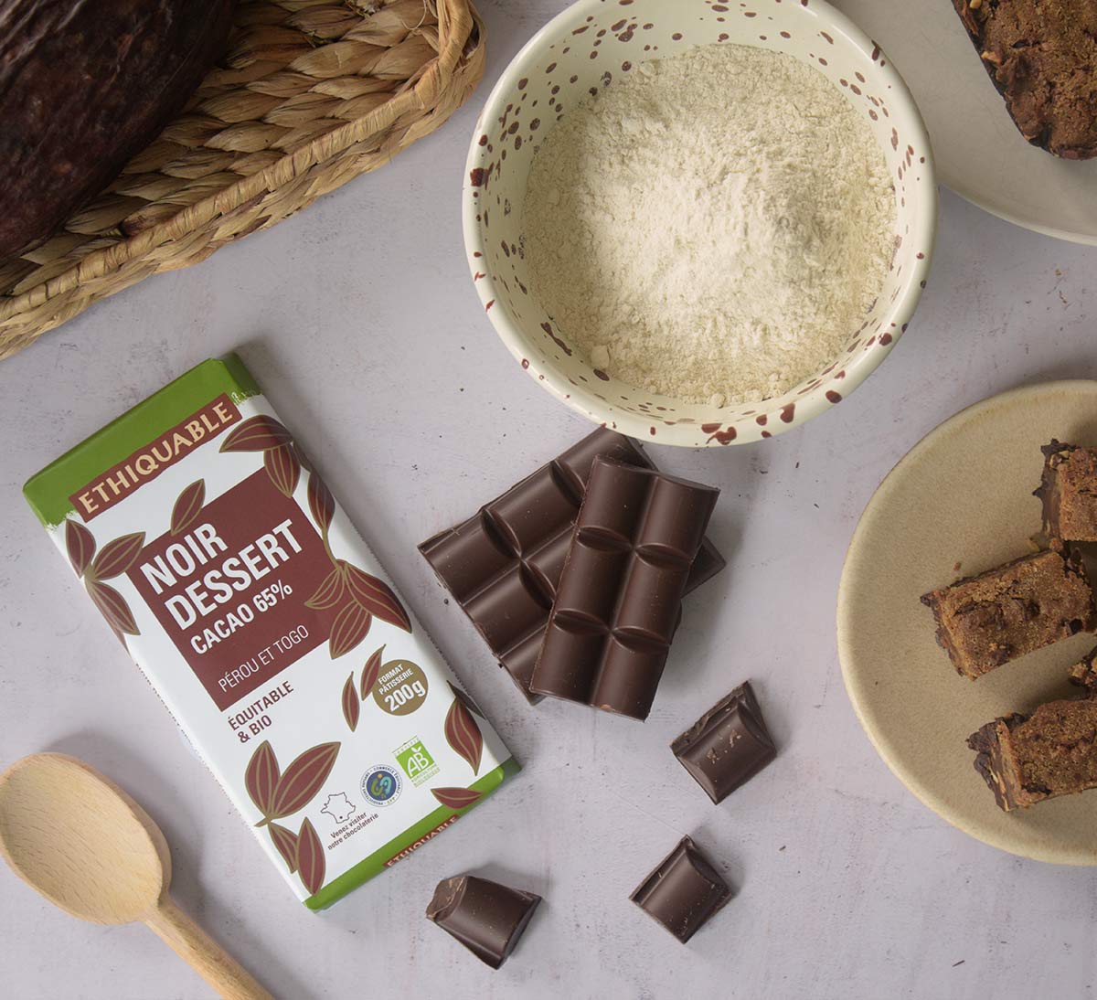 chocolat noir dessert 65% de cacao équitable bio ethiquable