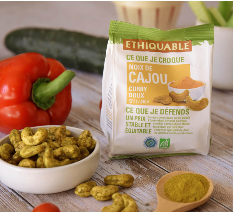 noix de cajou curry doux ethiquable equitable bio apéro