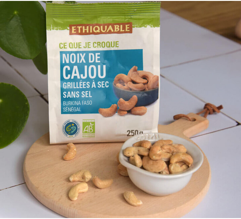 noix de cajou grillées sans sel équitable bio ethiquable 250g