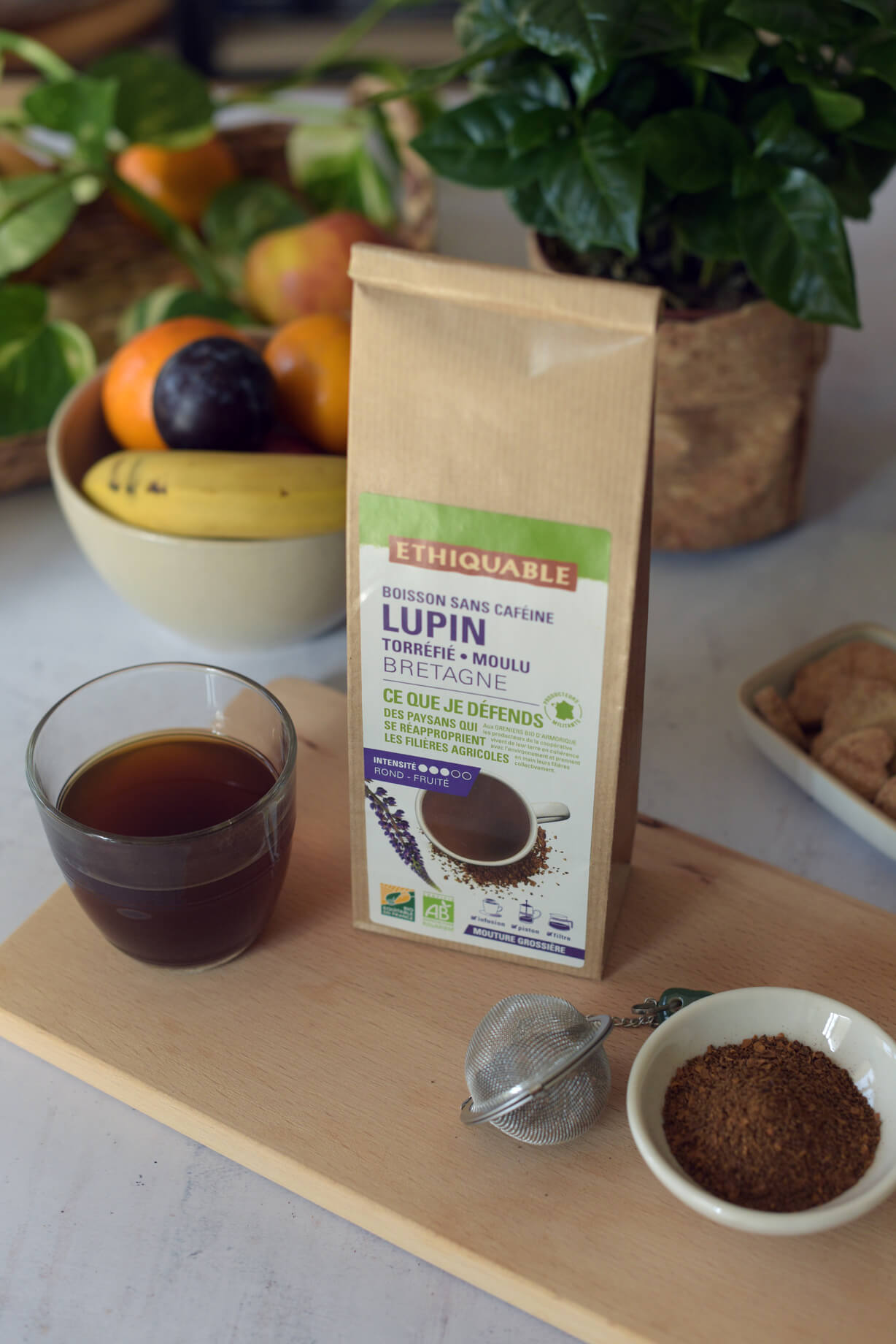 Photo Lupin torréfié moulu boisson sans caféine