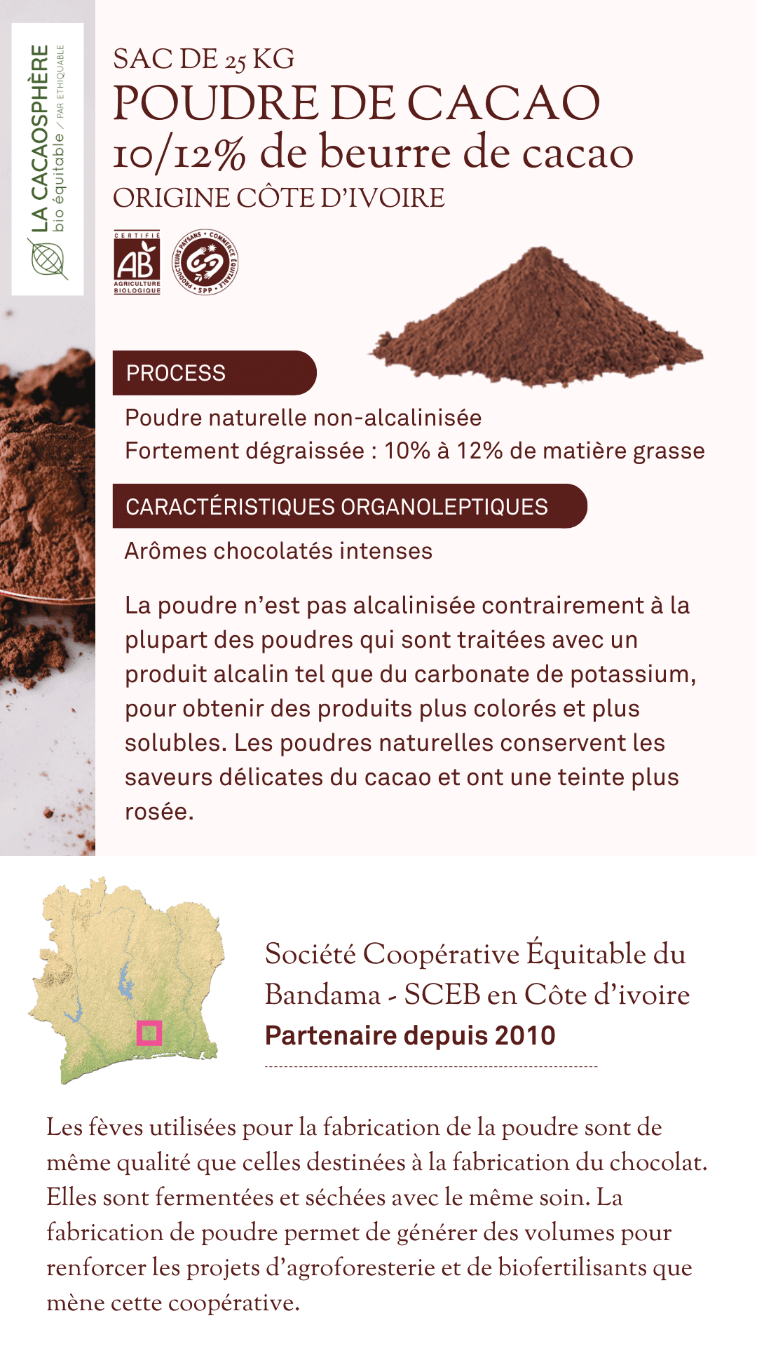 POUDRE de cacao 10_12 La cacaosphère bio équitable