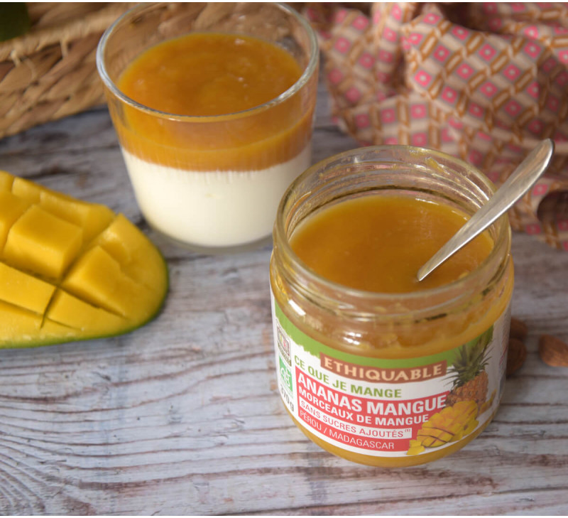 Purée Ananas et Mangue avec morceaux ethiquable