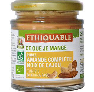 purée amande complete cajou grillé bio equitable