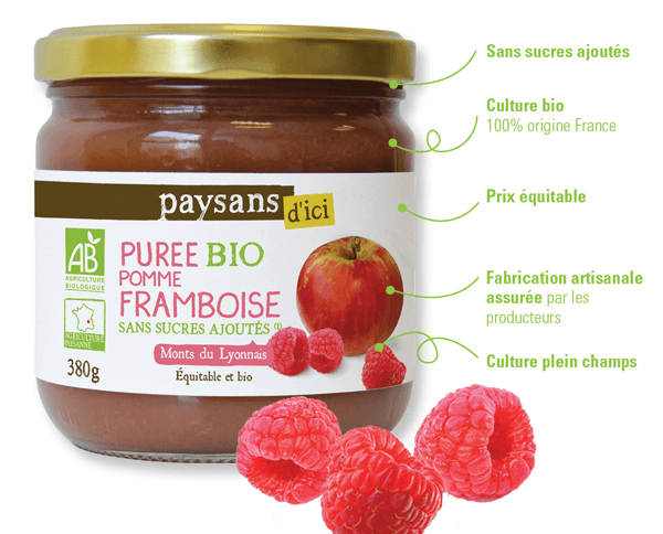 Purée de fruits bio sans sucres ajoutés