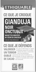 Gianduja Noir onctueux ethiquable équitable bio