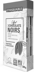 coffret 3 chocolat noir gourmand ethiquable bio équitableet