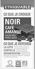 chocolat noir café amande equitable bio ethiquable france