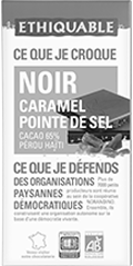 chocolat noir caramel pointe de sel equitable bio ethiquable france