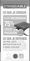 Chocolat noir 75% coco passion bio equitable ethiquable