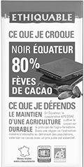 chocolat noir 80% équteur fève de cacao equitable bio ethiquable franceo