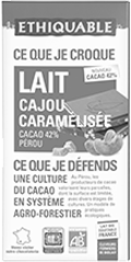 chocolat au lait caramélisé equitable bio ethiquable france