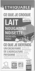 chocolat au lait nougatine noisette equitable bio ethiquable france