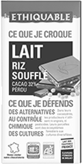 chocolat au lait riz soufflé equitable bio ethiquable france