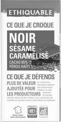 chocolat noir sésame caramélisé equitable bio ethiquable france