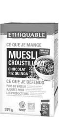 Muesli croustillant chocolat riz quinoa équitable et bio