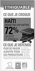 chocolat noir haïti 72% bio equitable ethiquable