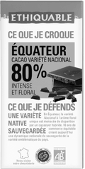 Chocolat noir 80% de cacao Equateur