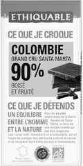 Chocolat noir 90% Colombie grand cru Santa Marta