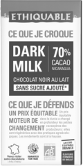 Dark Milk 70% Chocolat noir au lait bio équitable