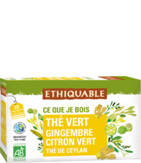 Thé vert Gingembre Citron vert bio en vrac issu du Commerce Equitable