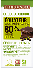chocolat noir equateur 80% bio equitable ethiquable