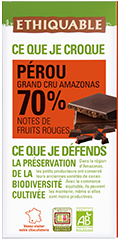 chocolat noir perou 70% bio equitable ethiquable