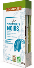 coffret 3 chocolat noir gourmand ethiquable bio équitableet