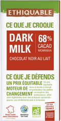 Dark Milk 68% Chocolat noir au lait bio équitable