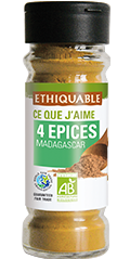 4 épices bio équitable ethiquable